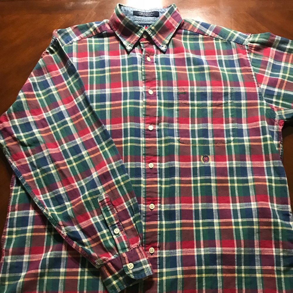 Vintage Tommy Hilfiger Plaid Flannel Shirt Size M